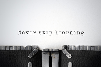 Knowledge. Inspirational quote typed on an old typewriter.